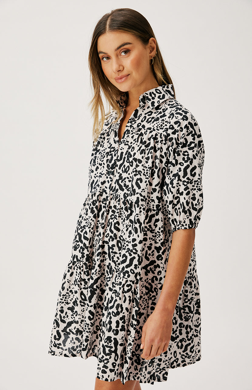 Ellery Mini Dress - Crème Leopard