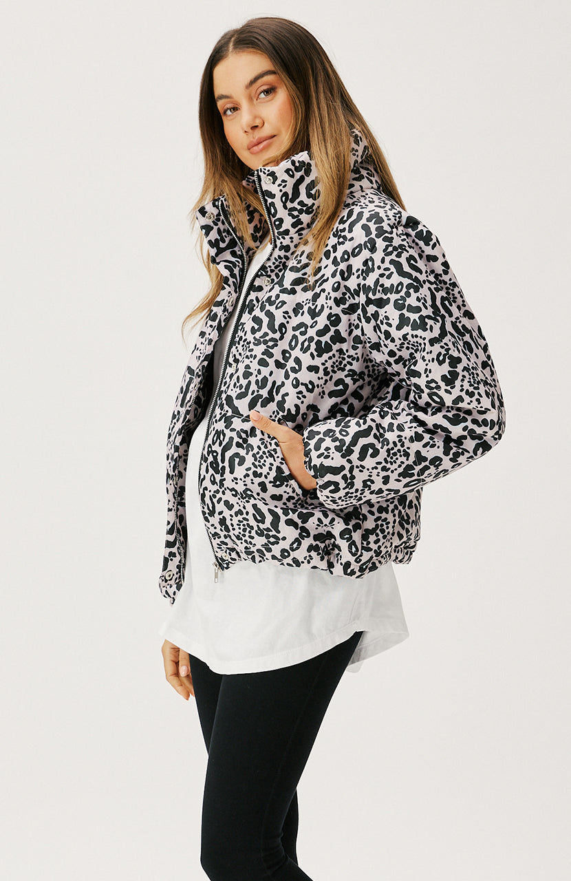 Lillie Puffer Jacket - Crème Leopard