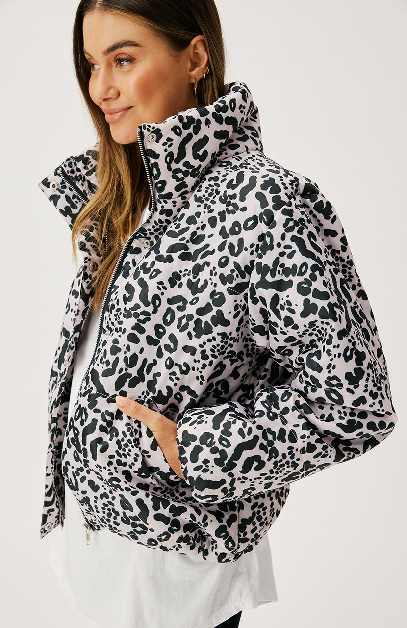 Lillie Puffer Jacket - Crème Leopard