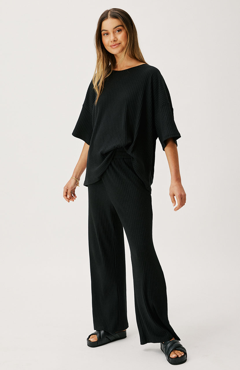 Pennie Rib Pant - Black
