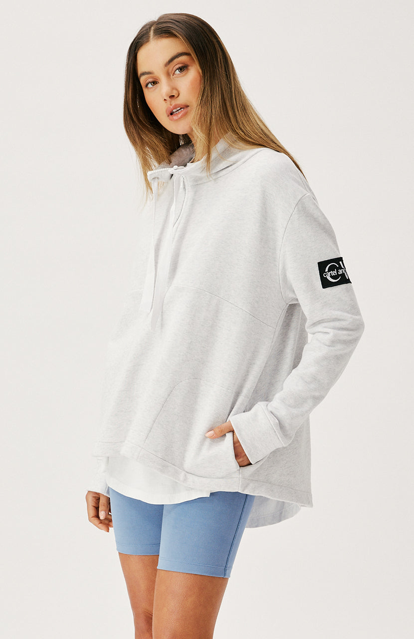 Luca Half Zip Sweater - Grey Marle