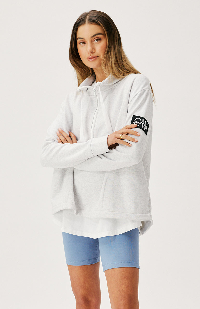 Luca Half Zip Sweater - Grey Marle