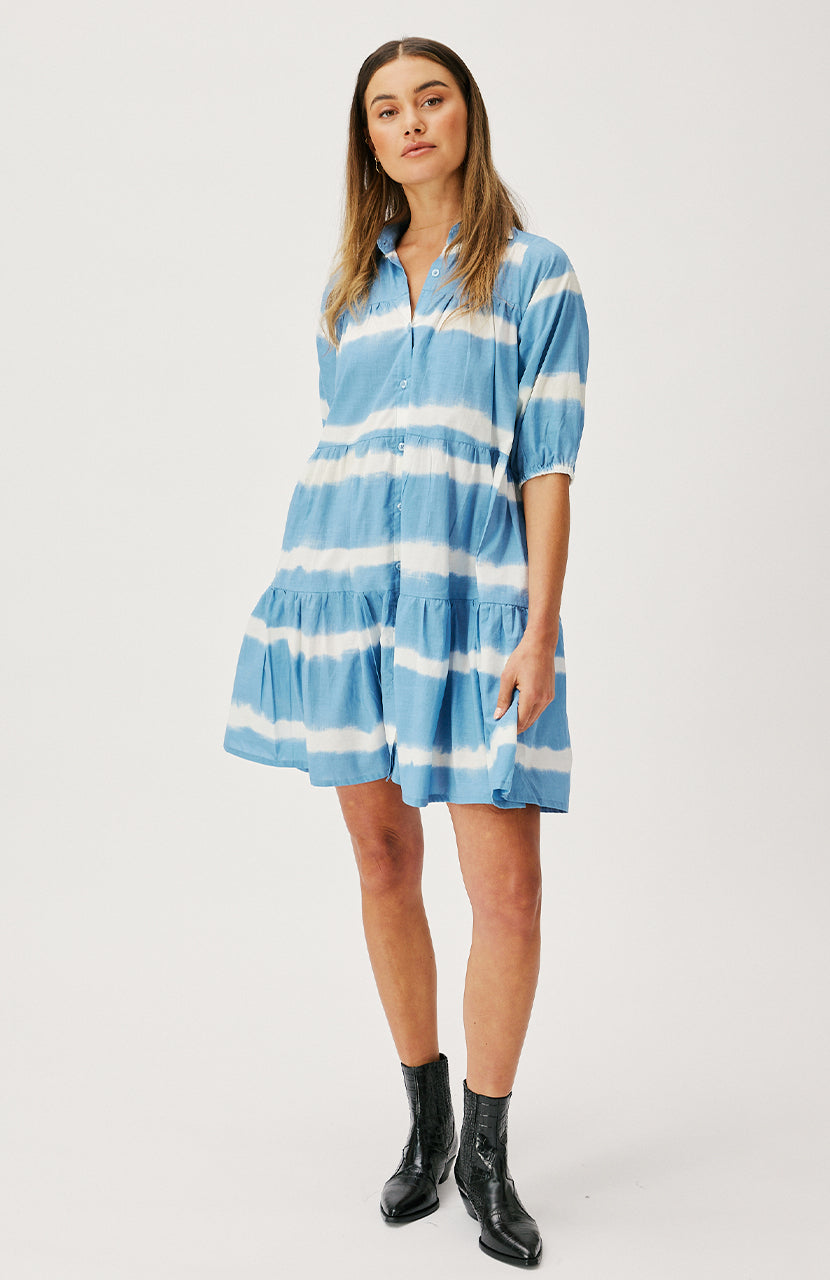 Ellery Mini Dress - Steel Tie Dye