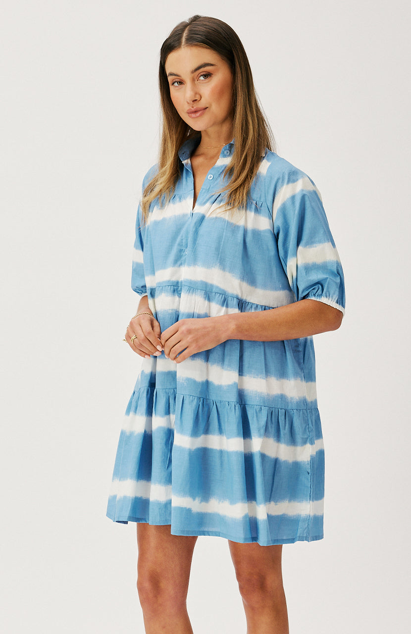 Ellery Mini Dress - Steel Tie Dye