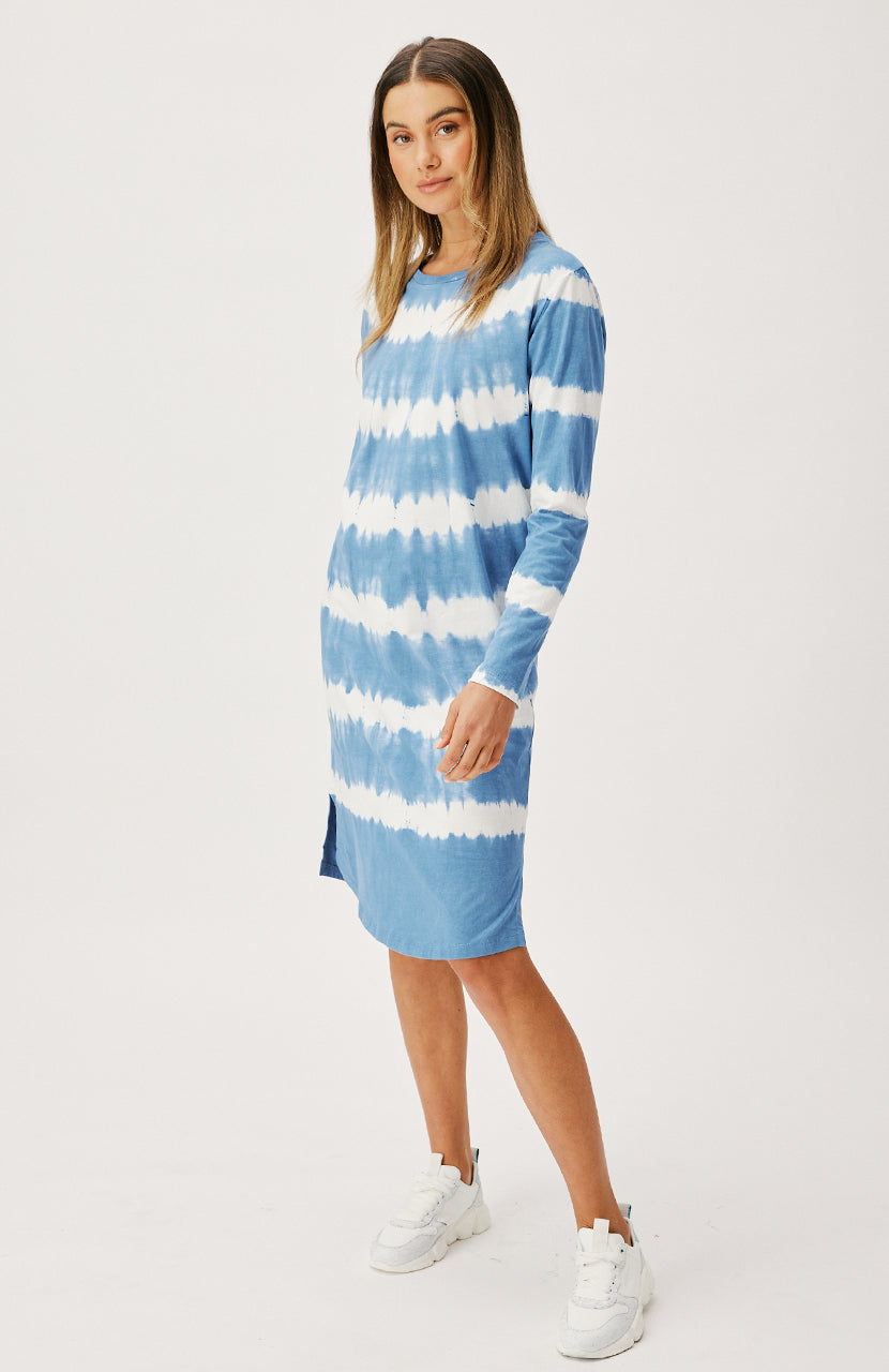 Alexis Long Sleeve Dress - Steel Tie Dye