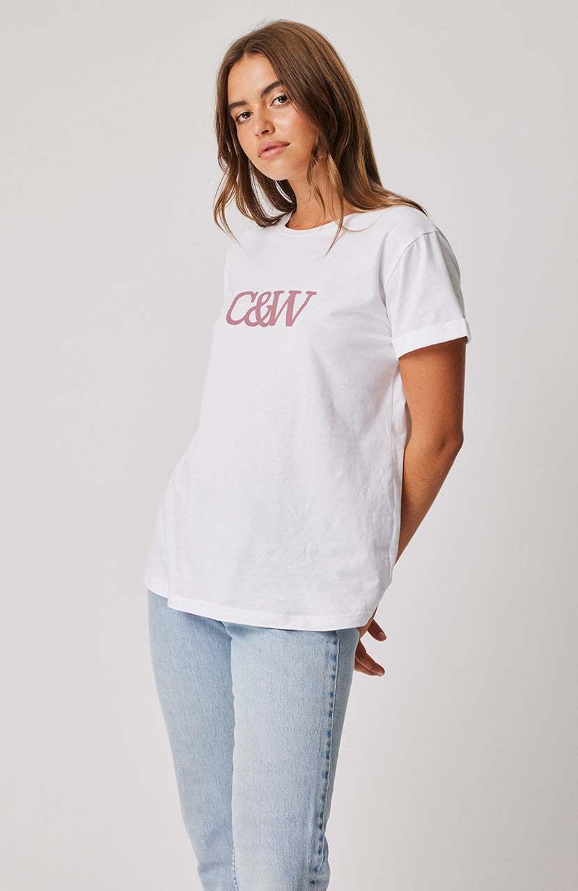 Marlo Tee - White/Merlot – Cartel & Willow