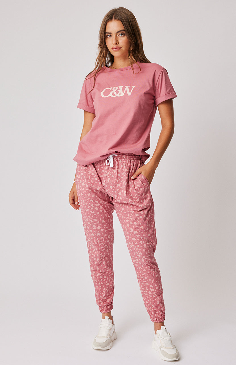 Comeback Pant - Merlot Leopard