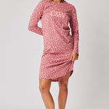 Alexis Long Sleeve Dress - Merlot Leopard