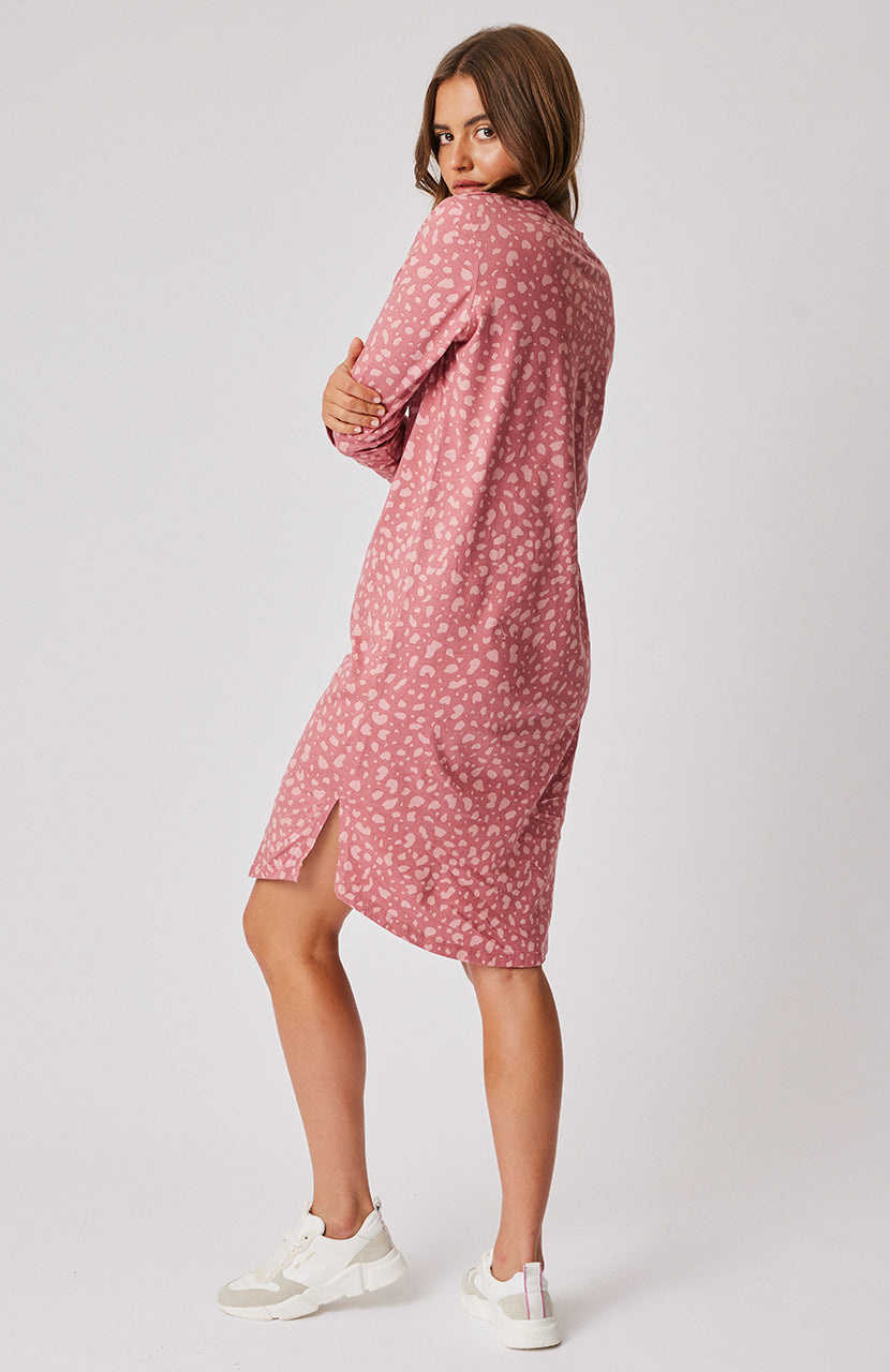 Alexis Long Sleeve Dress - Merlot Leopard