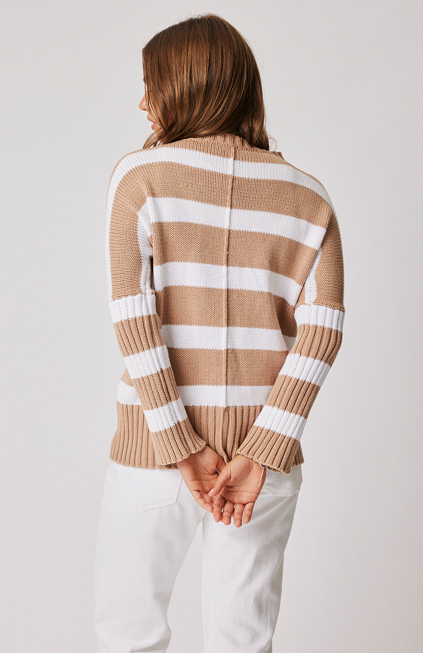 Ariel Knit Sweater - Maple / White Stripe