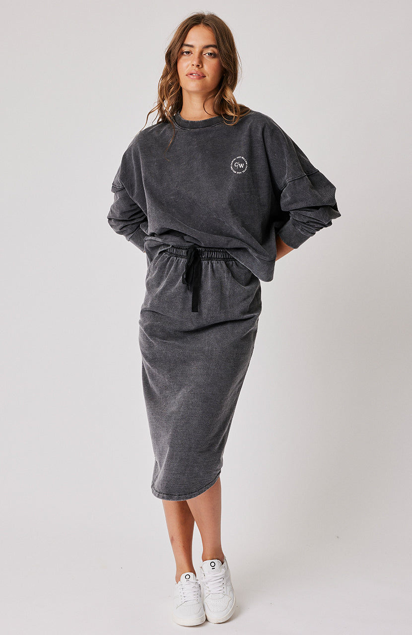Coco Skirt - Black Sandwash