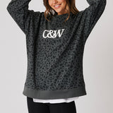 Peta Sweater - Charcoal Leopard