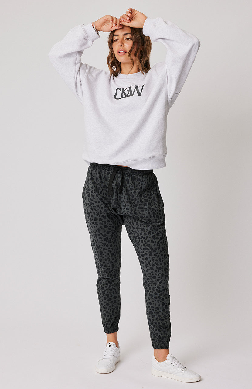Comeback Pant - Charcoal Leopard