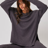 Eva Knit Top - Charcoal Knit