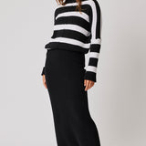 Ariel Knit Sweater - Black / White Stripe