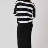 Ariel Knit Sweater - Black / White Stripe