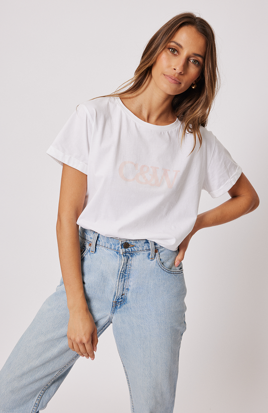 Marlo Tee - White/Taffy