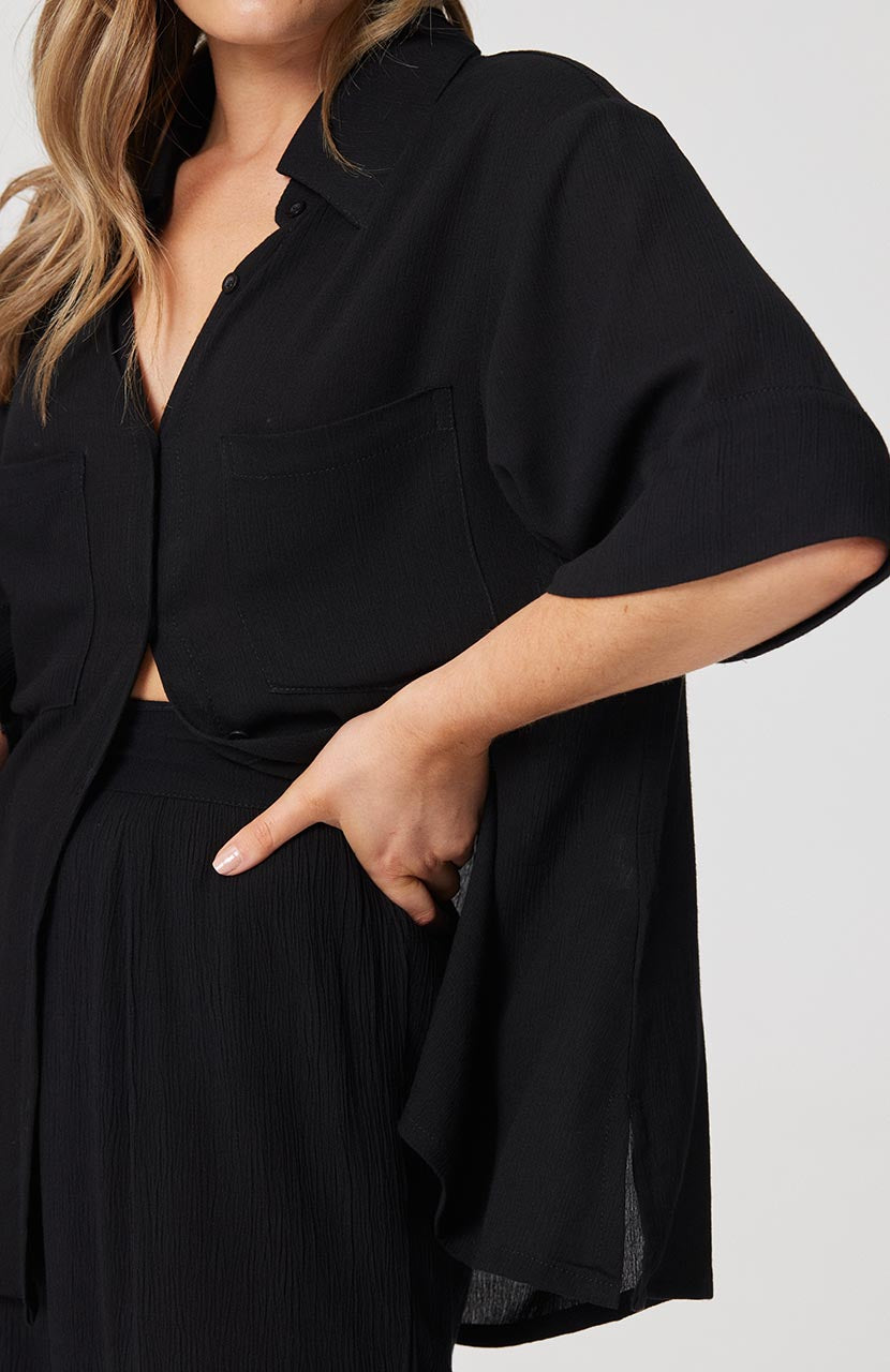 Tayla Shirt - Black Crinkle
