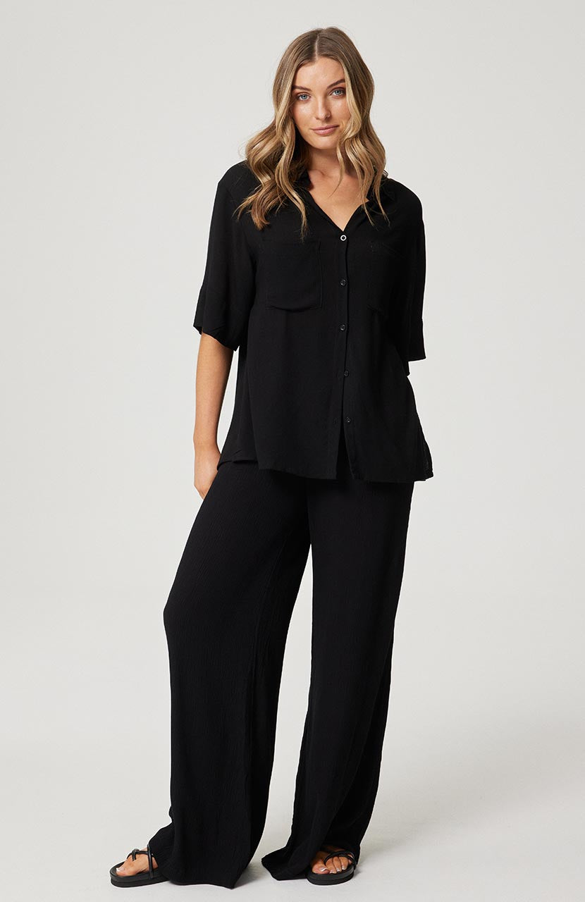 Tayla Shirt - Black Crinkle