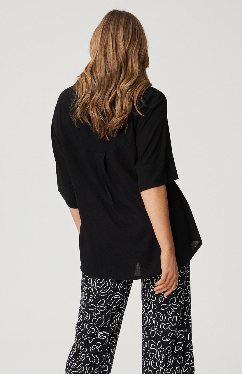 Tayla Shirt - Black Crinkle