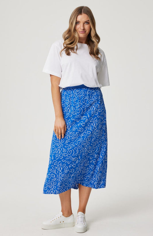 Ava Skirt - Cobalt Floral