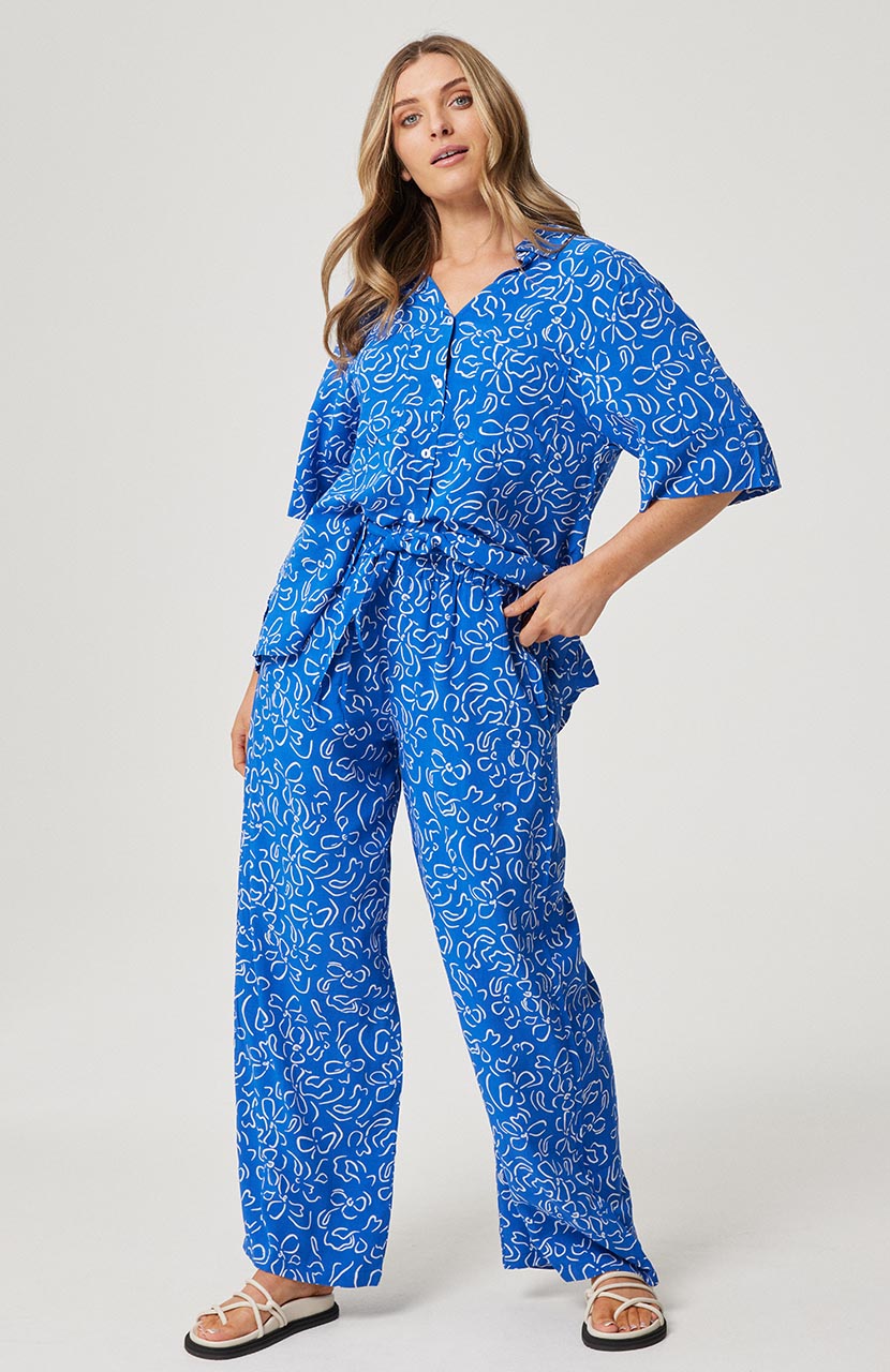 Tayla Shirt - Cobalt Floral