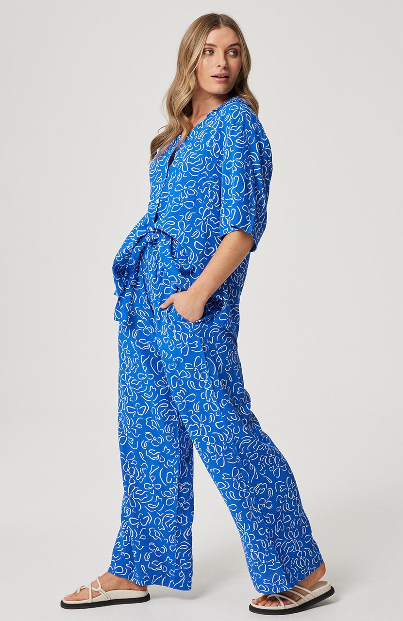 Tayla Shirt - Cobalt Floral