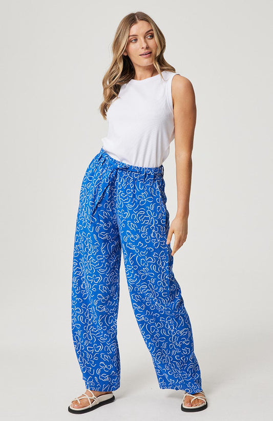 Sharlea Pant - Cobalt Floral
