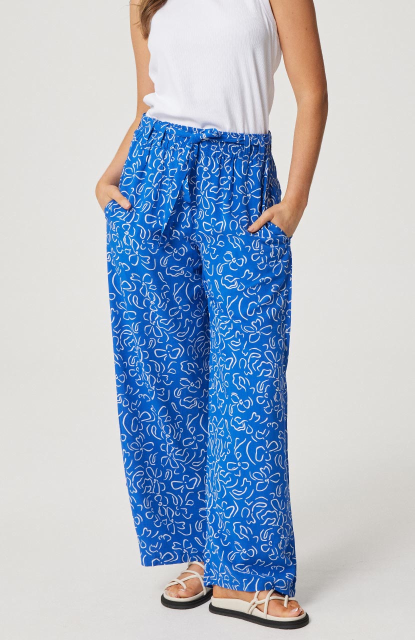 Sharlea Pant - Cobalt Floral