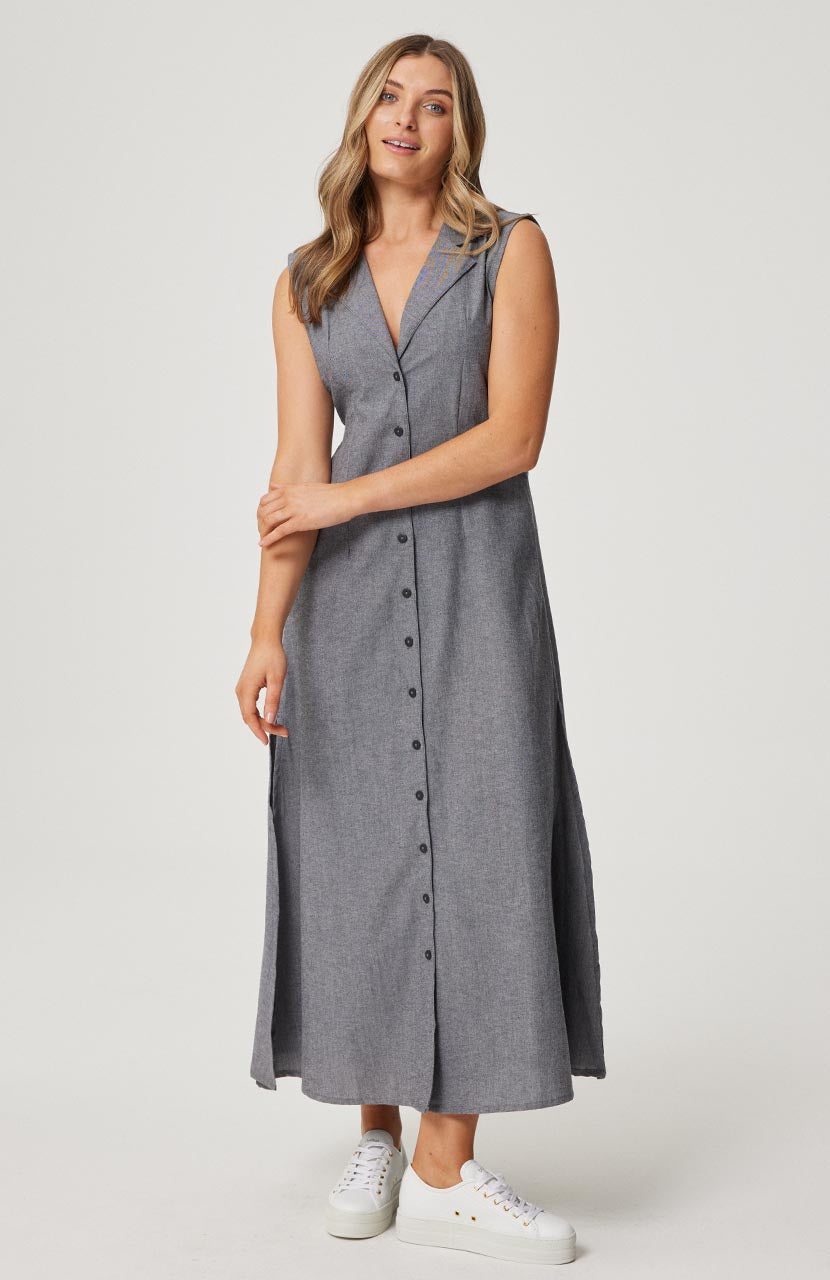 Clara Maxi Dress - Yarn Dyed Black