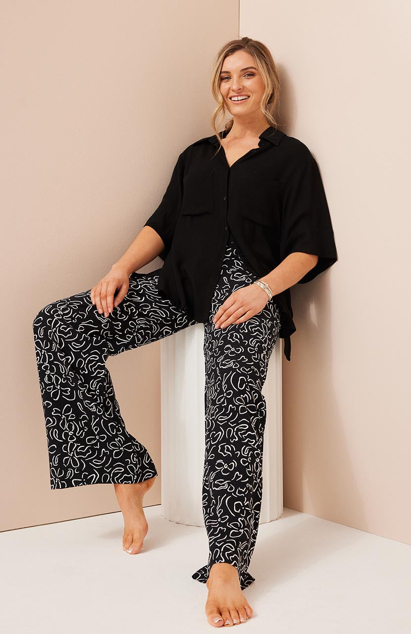 Bex Pant - Black Stencil
