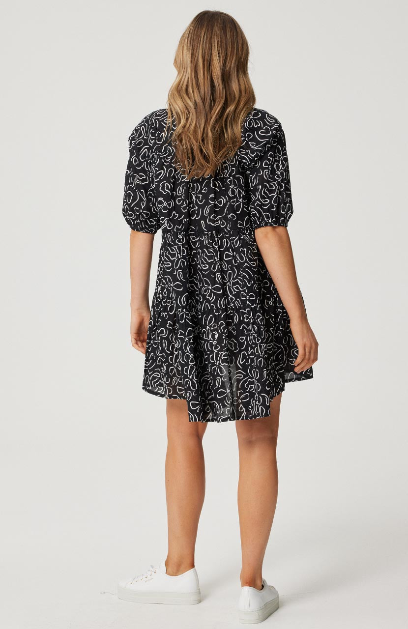Ellery Shirt Dress - Black Stencil