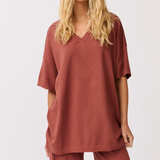 Zarelle Collared Tee - Cocoa Knit