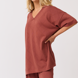 Zarelle Collared Tee - Cocoa Knit