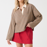 Alisa Rugby Tee - Toffee Stripe