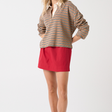 Alisa Rugby Tee - Toffee Stripe
