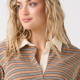 Alisa Rugby Tee - Toffee Stripe