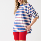 Carter Long Sleeve - Red / Slate Stripe