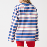 Carter Long Sleeve - Red / Slate Stripe