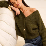 Hazel Knit Cardigan - Khaki