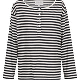 Henley Long Sleeve - Black/White Stripe