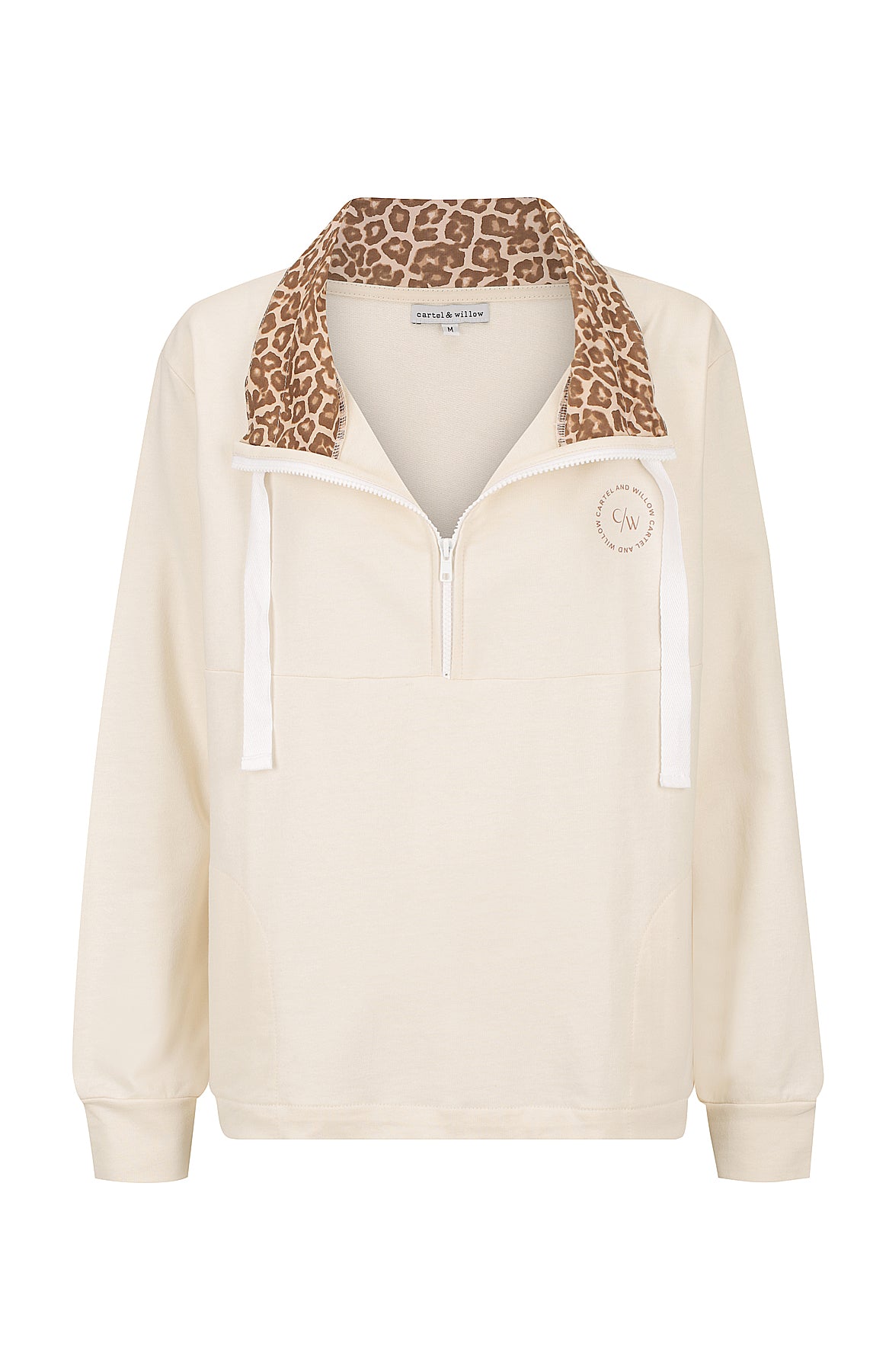 Leopard half zip pullover sale