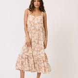 Aria Midi Dress - Floral Sand