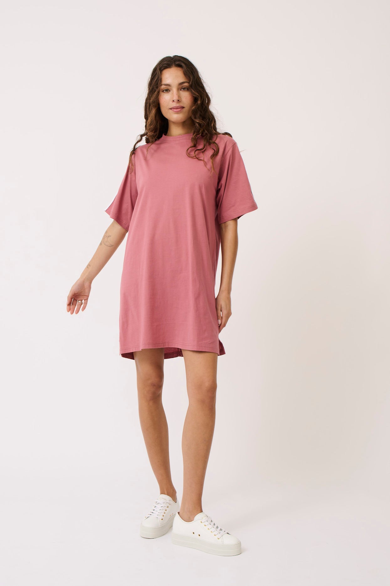 dusty rose t shirt dress Women's Mini Dress Casual Dress Petite Dress T Shirt Dress Tee Dress Sundress Casual Vacation Casual Daily Regular Fit Ombre Abstract Marble Short Sleeve Crew Neck Yellow Pink Dusty Rose 2026