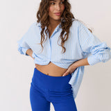 Tammy Shirt - Aqua Stripe