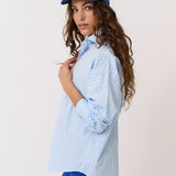 Tammy Shirt - Aqua Stripe