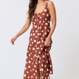 Constance Midi Dress - Rust Spot