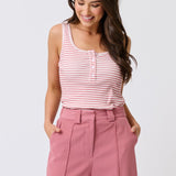 Calista Tank - Rose Stripe