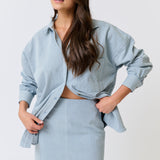 Zyla Mini Skirt - Stripe Denim