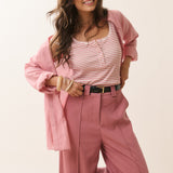 Calista Tank - Rose Stripe
